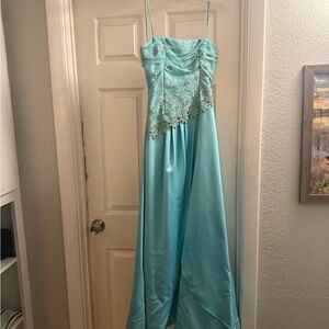Masquerade Light Blue Satin Dress